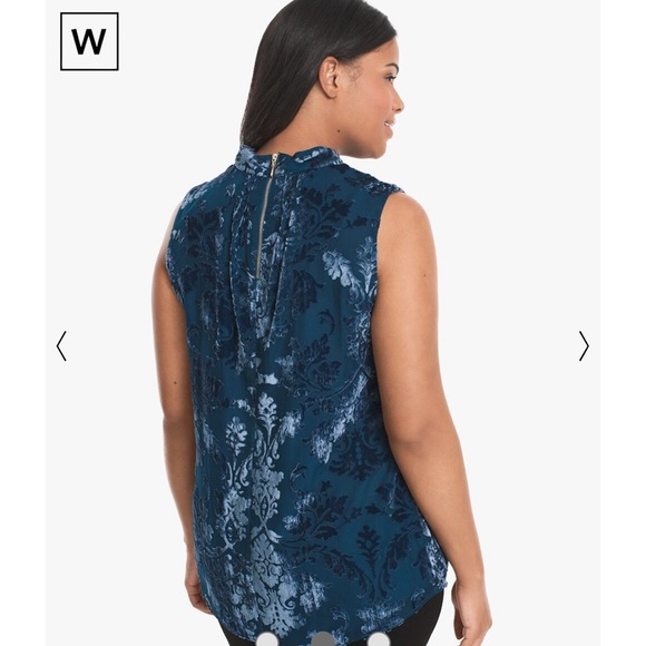 NWOT White House Black Market Salma Velvet Burnout Shell M Petite Size Sold Out - Picture 3 of 15